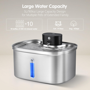 Distributeur d'eau intelligent sans fil à batterie Li-ion 2026, écologique, avec capteur automatique, pour chats et chiens, fontaine à boire automatique pour animaux de compagnie - Product Image 2