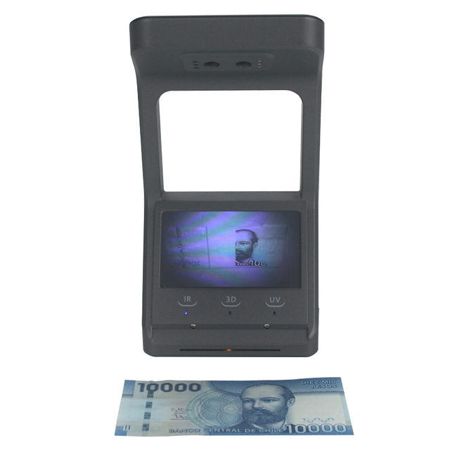 IR UV 3D Detection Handy Bank Notes Detector Counterfeit Certificates Checker ID Passport Tester Money Cash Detecting Machine