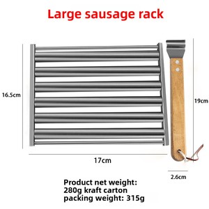 Großhandel Umweltfreundlicher Moderner Edelstahl Abnehmbarer Rollgrill für Würstchen mit Abnehmbarem Holzgriff Holzkohle-BBQ <span class=keywords><strong>Jim</strong></span> <span class=keywords><strong>Beam</strong></span> Werkzeug - Product Image 4
