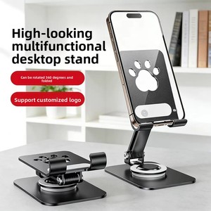 Support de téléphone rotatif à 360 degrés en forme de patte de chat, pliable et multifonctionnel, idéal pour les utilisateurs paresseux, le streaming en direct et la visualisation - Product Image 2