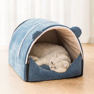 Casa de perro <span class=keywords><strong>Convertible</strong></span> y Reversible 2 en 1, casa plegable para interiores, cueva acogedora para perro, cueva plegable para gato - Product Image 3