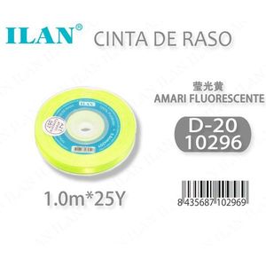 Ruban de satin jaune fluorescent 1,0 m 25Y D-20 - Product Image 3