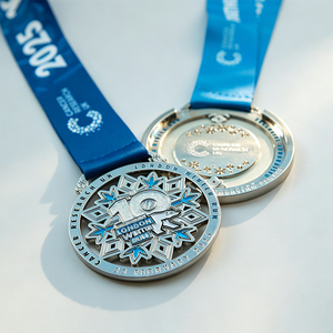 Medalla de Premio HyperCrafts Manufacturer 3DEnamel Finisher para Maratón, Trail Running, <span class=keywords><strong>Fun</strong></span> <span class=keywords><strong>Run</strong></span>, Carreras de 5K y 10K, Medallas Deportivas de Metal - Product Image 4