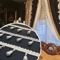Frange de gland en dentelle faite à la main pour Textile de maison accessoires de couverture décoratifs frange de rideau gland perlé