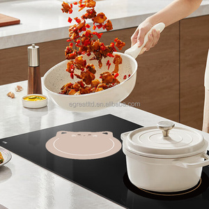Silicone Cartoon Cat Pattern Heat Resistant Eco-Friendly Induction Cooktop Mat Non-Slip Scratch <b>Protector</b> 26cm Diameter for - Product Image 4