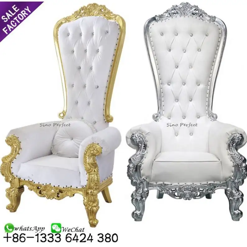 Venta al por mayor, precio de fábrica de lujo amante asiento de terciopelo real Trono del Rey sofá silla