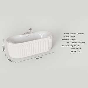 Forma ovalada Acrílico Independiente Rayas Encaje <span class=keywords><strong>hidromasaje</strong></span> Spa Masaje Bañera Baño Burbuja Masaje Bañera - Product Image 3