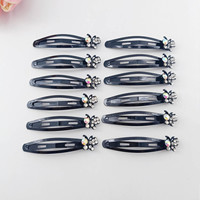 12 pièces/sac 7cm cadeau pour filles métal papillon Style femmes cheveux accessoires paillettes strass épingle à cheveux brillant BB pince pinces à cheveux