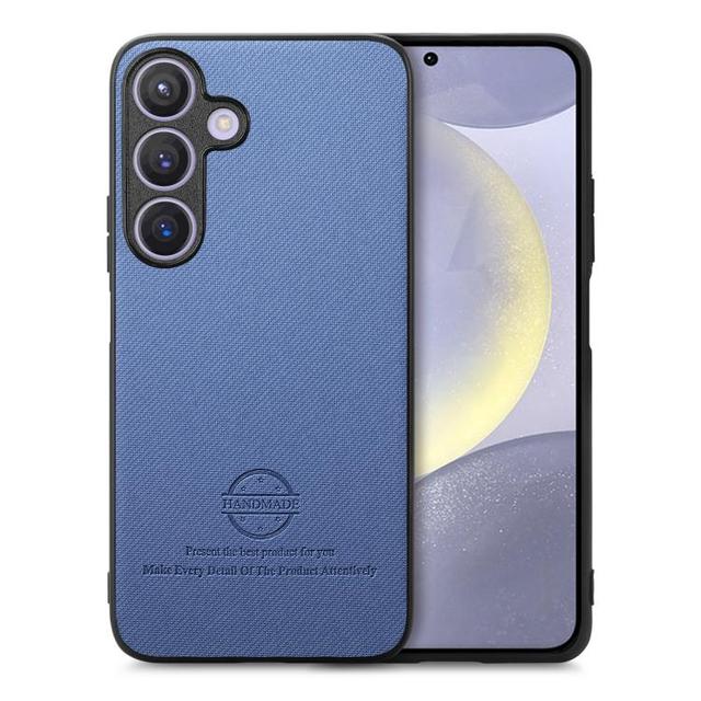 Wholesale Phone Cover for Samsung Galaxy A57 5G Twill Fabric Leather Skin Back Phone Case(Blue)