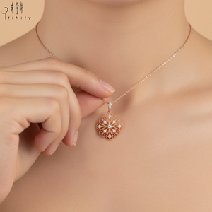 <b>Top</b> Quality Handmade Vintage Design Fine Jewelry Wholesale 18K Solid <b>Rose</b> Gold Natural Diamond Pendant Jewelry For Women's Gift - Product Image 5