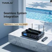 TL-K400 Profesyonel UHF Kablosuz Mikrofon Sistemi, DSP Mikserli Bluetooth Alıcılı, Karaoke Toptan Satış Fabrikası