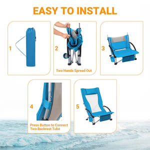 Bestex Chaise de plage courte personnalisée en aluminium de haute qualité Toile d'été personnalisée Chaise de plage Web pliable pour le bronzage - Product Image 2