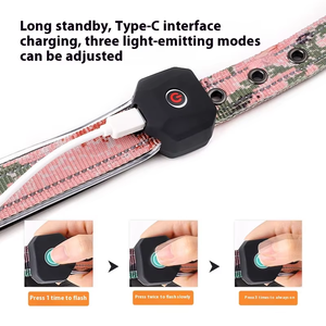 Venta al por mayor de collares de poliéster ajustables para perros y mascotas con luces LED, collar intermitente luminoso seguro, patrón de impresión de brillo nocturno - Product Image 2