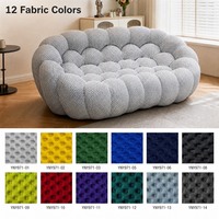 Cloud Loveseat 2-Sitzer Sofa Stretch-Strickstoff Wabenmuster Wohnzimmer-Couch Bodenliege für Schlafzimmer Leseecke