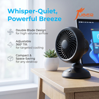 USB-Tischventilator, kompakter Mini-Tischventilator, leises Drei-Flügel-Design, 90° verstellbare Neigung für Büro, Arbeitsplatz, Zuhause, Schreibtisch, Arbeitszimmer