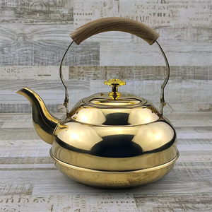 Bouilloire à poignée en acier inoxydable, compatible induction, <span class=keywords><strong>chauffe</strong></span>-<span class=keywords><strong>eau</strong></span> universel pour restaurants avec filtre infuseur à thé, service à thé simple - Product Image 3