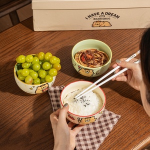 ชามเซรามิคลายการ์ตูน - ดีไซน์หมีน่ารักแบบ 3 มิติ ของขวัญคริสต์มาสที่สมบูรณ์แบบสำหรับผู้หญิงและเด็ก ใช้กับไมโครเวฟได้ เหมาะสำหรับใส่ซุป/โจ๊ก - Product Image 5