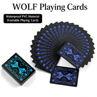Cartes à jouer Wolf, matériau de haute qualité, imperméable et résistant aux taches, tissu lavable, peut être utilisé pour le poker et les tours de magie