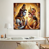 Décoration de maison de luxe avec peintures sur toile imprimées haute définition, statues, peintures en porcelaine de cristal et peintures murales LED