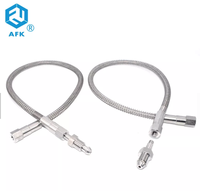 Tuyau d'air flexible tressé en métal haute pression avec raccord NPT femelle ou mâle de 1/4 pouce, 1 m