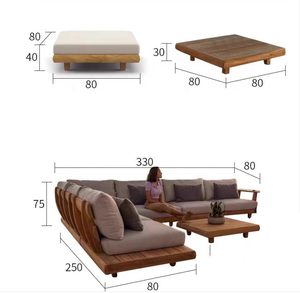 Divano <span class=keywords><strong>esterno</strong></span> impermeabile <span class=keywords><strong>in</strong></span> <span class=keywords><strong>Teak</strong></span> Set di <span class=keywords><strong>mobili</strong></span> <span class=keywords><strong>da</strong></span> giardino <span class=keywords><strong>in</strong></span> legno massello con protezione solare per alberghi spiagge per il tempo libero - Product Image 5