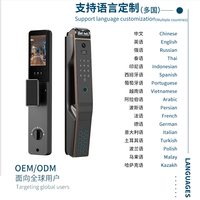 Cerradura Digital Inteligente ZJV20 con Wi-Fi, Reconocimiento Facial, Huella Dactilar, Código, Desbloqueo por Aplicación Tuya, Soporte para Tarjeta de Memoria SDK, para Madera/Aluminio