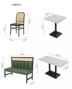 Set di Divani, Tavoli e Sedie in Ferro Battuto di Lusso con Piano in Marmo per Ristoranti in Stile Occidentale, Caffetterie Industriali, Negozi di Tè al Latte e Bar Cocktail - Product Image 6