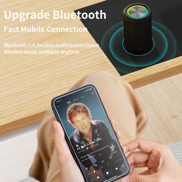 For Wireless Home & Outdoor Subwoofer Speaker with Battery Plastic Design RV & Household Use Card Insertion
