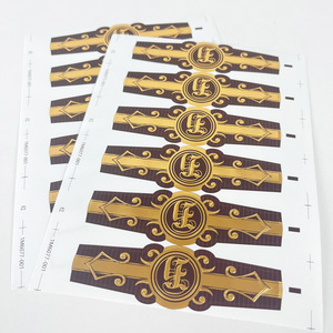 Bande de logo personnalisée carrée pour cigares en papier d'art imperméable avec feuille d'or, impression de marque privée - Product Image 3