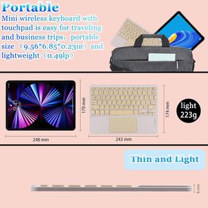 78 phím mỏng ABS di động có thể sạc lại không dây Touchpad BT 5.0 bàn phím cho <span class=keywords><strong>10</strong></span> inch máy tính bảng iPad <span class=keywords><strong>10</strong></span>.9 điện thoại thông minh - Product Image 4