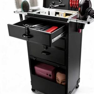 Caja de Herramientas de Peluquería para Estilistas, Carrito de Salón Plegable Profesional de Gran Capacidad con Cajones para Estilistas de Belleza - Product Image 6
