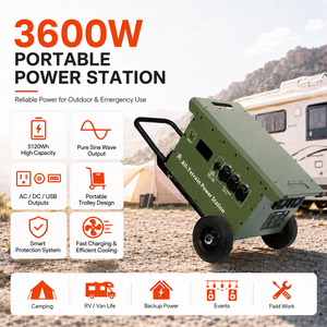 Station d'alimentation portable solaire à charge rapide 3600W 51.2V, générateur solaire extérieur, batterie lithium-ion, alimentation de secours pour la maison, pour le camping - Product Image 1