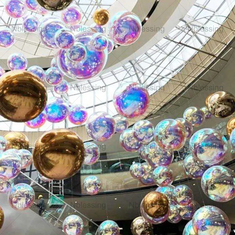 Decorazione evento colorato PVC sfera galleggiante specchio palloncino discoteca Shinny palla gonfiabile specchio per la vendita