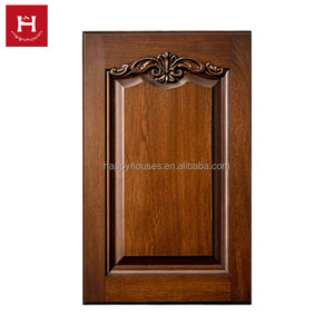 Happy Houses Classic European Traditional <strong>Dark</strong> Walnut Kitchen Cabinet Door With Ornate Floral Carving Factory Direct Wholesale - Product Image 1