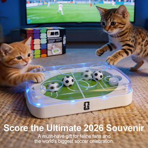 Jouet pour animaux de compagnie officiel de la Coupe du monde <span class=keywords><strong>FIFA</strong></span>, terrain de football électronique interactif, jeu de chat avec des balles de football infusées à l'herbe à chat - Product Image 5