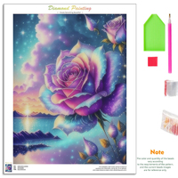 Chenistory Rose Diamant Schilder Kits voor Volwassenen Wanddecoratie DIY Schilder Kits Bloem Volledige Ronde Diamant Schilder Kits