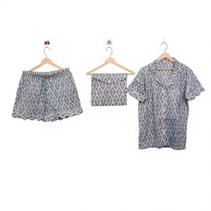 Conjunto de Pijama de Algodón con Estampado Floral Digital, Elegante, Estilo Canguro, Hecho a Mano en India, Vintage, Ropa de Dormir Corta para Otoño, Verano y Primavera - Product Image 1