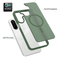 Étui magnétique arrière mat translucide de haute qualité pour Samsung A17 A16 A26, design moderne, coque rigide arrière - Vert