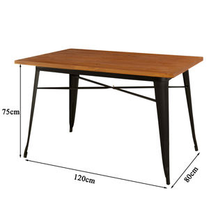 Dessus de <span class=keywords><strong>table</strong></span> en bois de style industriel simple et pieds de <span class=keywords><strong>table</strong></span> en fer Ensemble <span class=keywords><strong>table</strong></span> et chaises de salle à manger pour <span class=keywords><strong>deux</strong></span> et quatre <span class=keywords><strong>personnes</strong></span> - Product Image 6
