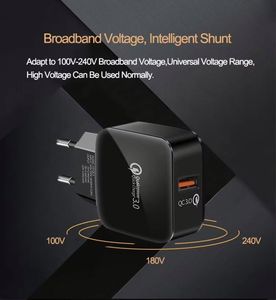 Single Port 18W QC3.0 USB Wall Charger Portable Power <b>Adapter</b> EU US <b>Plug</b> Fast Charging Travel Block for Mobile Phone - Product Image 5
