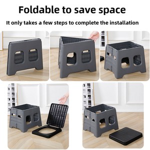 Toilette pliable portable robuste de 3mm en PVC avec sac d'aisance à poignée ergonomique pour le <span class=keywords><strong>camping</strong></span> et les voyages Commode extérieure détachable - Product Image 4