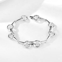Bracelet Minimaliste Snaffle pour Hommes et Femmes, Bijoux Animaux, Bracelets à Maillons en Cuivre Type Horsebit, Accessoires Snaffle Bit, Vente en Gros
