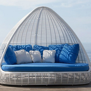<span class=keywords><strong>Lettino</strong></span> <span class=keywords><strong>Prendisole</strong></span> Moderno da Esterno con Baldacchino, Daybed con Telaio in Alluminio e Cuscino Impermeabile, Sedia a Sdraio di Lusso, Cabana da Spiaggia - Product Image 4