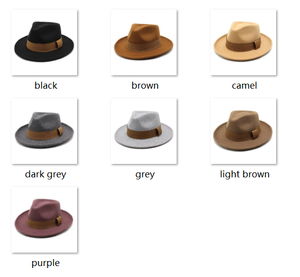 Autumn Fall Winter 2021 New Shape High Quality Luxury Faux Wool Felt Wide Brim Fedora <b>Hat</b> Men - Product Image 2