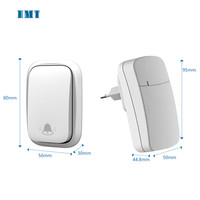 Sonnette sans fil auto-alimentée, étanche IP68, pour porte de maison, étanche