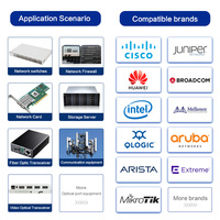 Compatible 10G SFP+ 850nm Wavelength Multimode Fiber 300m LC Optical Fiber Transceivers for Ethernet Switch Router