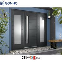 Porte d'entrée extérieure moderne en verre et alliage d'aluminium avec ressort au sol, design double entrée de luxe pour résidence à Foshan