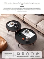 Table basse, table d'appoint ronde minimaliste de luxe léger, table basse ronde moderne simple pour le salon