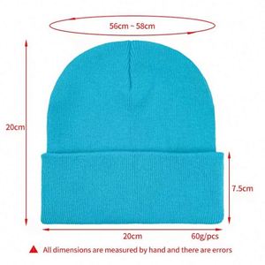 Vente en gros directe usine : Bonnets tricotés d'hiver 60 couleurs, personnalisables avec logo brodé - Product Image 2