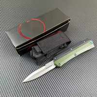 Couteau pliant tactique multifonctionnel de camping portable à lame droite avec poignée en alliage de zinc de haute qualité